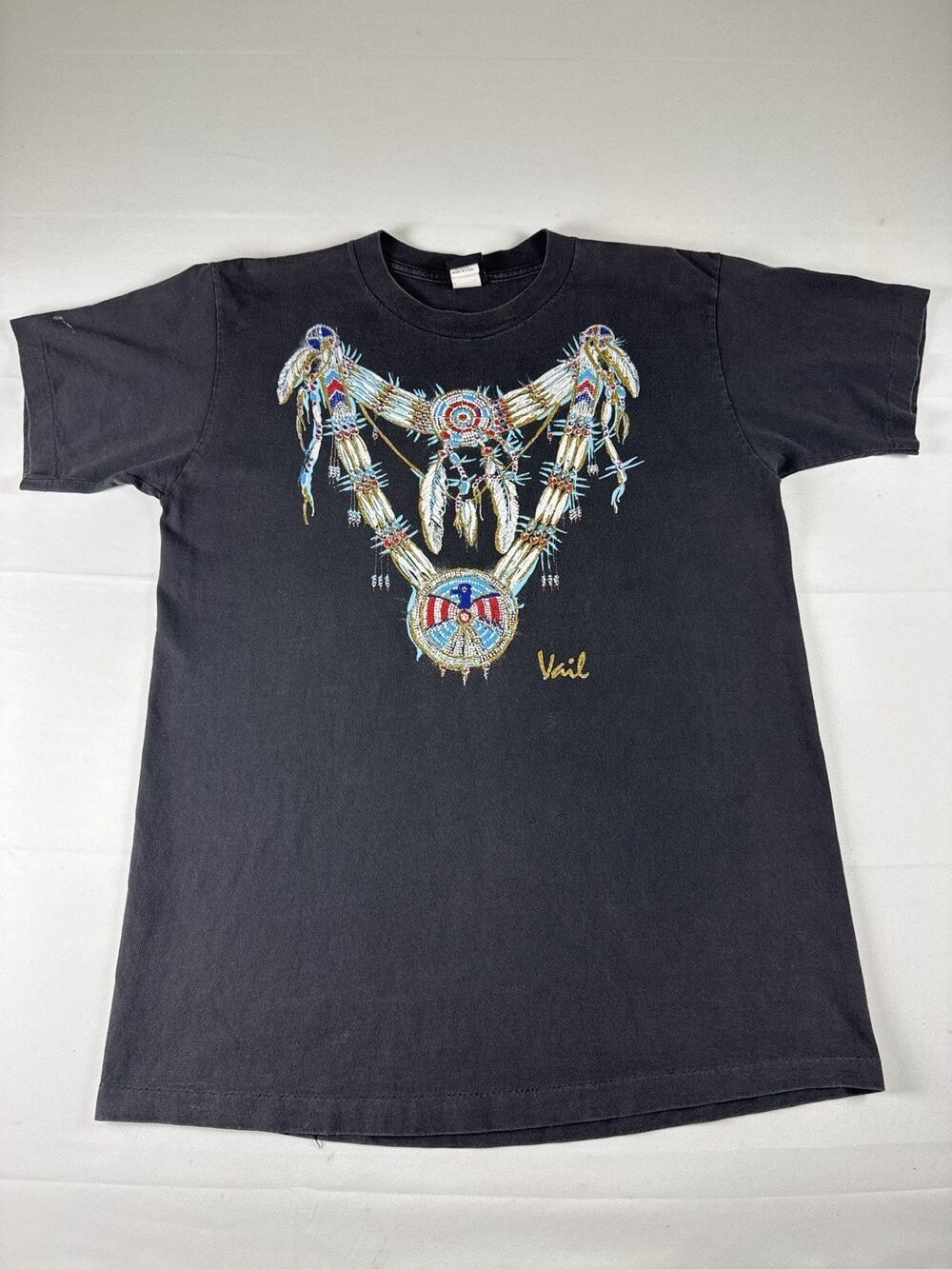 Diamond Dust Vail Men’s Large T-Shirt Black Native Graphic Vintage